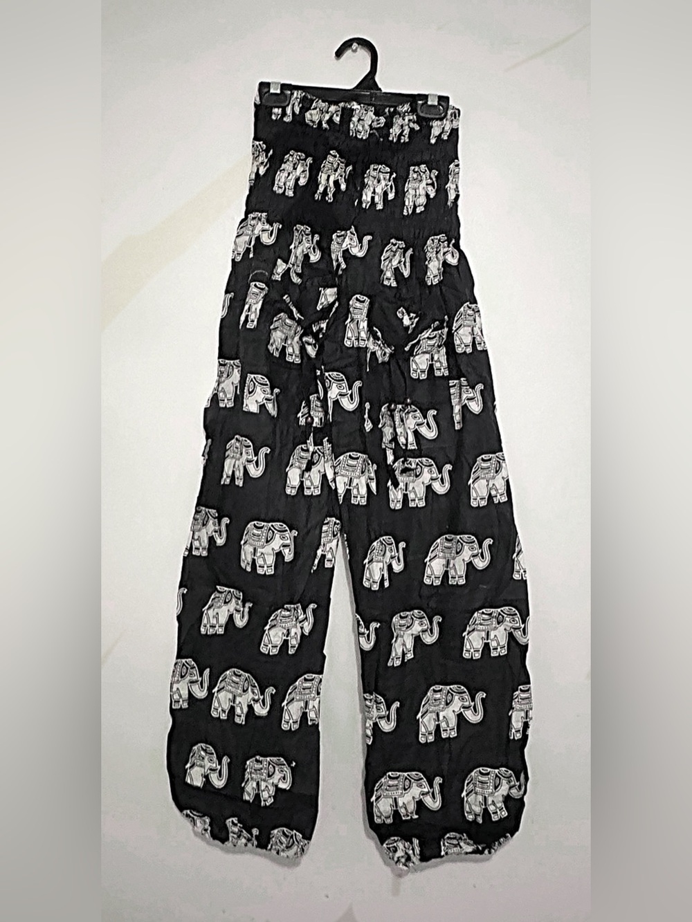 Black Elephant Print Pajama Pants